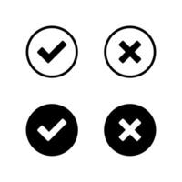 Yes and No buttons. Right and Wrong symbol. icon. vector