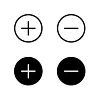Plus and Minus icon. Add and Remove icon. vector