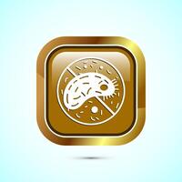 Antibacterial icon design illustration, Hygiene label symbol for product packaging, Gold color square button design vector