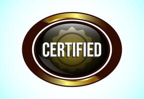 Certified button design, Certified sign suitable for mobile app, and website vector