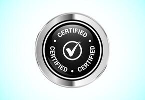 Certified button design, Certified sign suitable for mobile app, and website UI vector