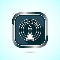 Additives free icon design illustration. No additives symbol for food packaging, Gray shadow button design vector
