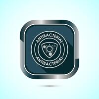 Antibacterial icon design illustration, Hygiene label symbol for product packaging, Gray shadow button design vector