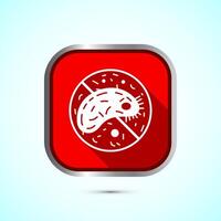 Antibacterial icon design illustration, Hygiene label symbol for product packaging, Red shadow button design vector