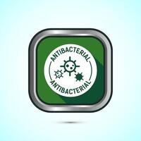 Antibacterial icon design illustration, symbol for product packaging, Green shadow button design vector
