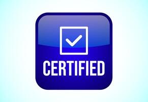Certified button, Certified sign suitable for mobile app, and website UI design vector