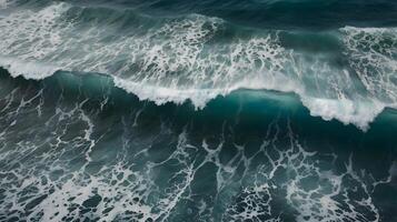 drone view of stormy ocean, in the style of aerial abstractions. photo