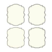 Set of simple line frames line art with double stroke. Easily editable. vector