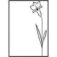A flower is drawn in black and white on a white background vector