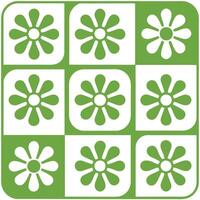 Stylized floral composition retro green palette vector