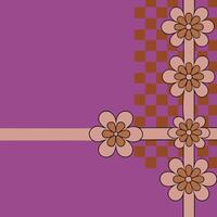 Retro floral pattern green and blue color scheme vector