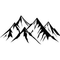 silhouette mountains in grayscale sketch hand drawn style isolated on white background. Design element for print, cover, banner. vector