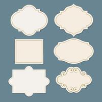Set of simple line frames with double stroke. Easily editable gray. vector