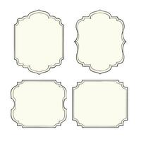 Set of simple line frames with double stroke. Easily editable edges with editable line thickness. Collection of vertical blank templates vector