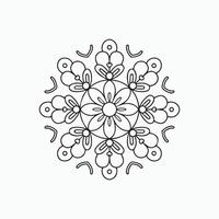simple mandala line art design vector