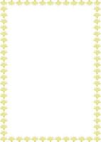 Rectangular border frame template with flourish decoration. Yellow cornflower garland elements vector