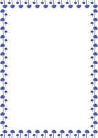 Frame of palm. Blue desert palm oasis on white background border with empty space for your text vector