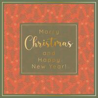 Holidays greeting card with decorative Christmas pattern. Happy New Year illustration template vector