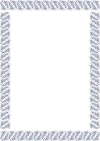 Rectangular border frame template with flourish decoration. Blue branch elements vector