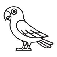 Simple bold Line Art of a Parrot vector