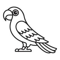 Simple Line Art Illustration of a Parrot vector