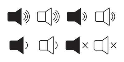Sound volume icons with different signal level. an icon that increases and reduces. vector