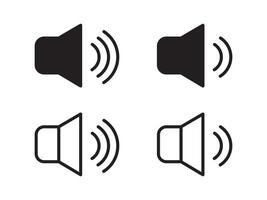 Sound volume icons set with different signal levels. Sound icon, volume symbol, vector
