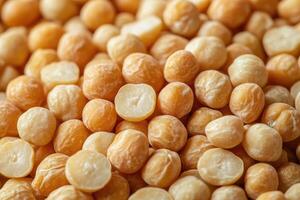 Close up view of dried yellow peas background photo