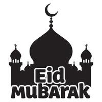 Mosque under Crescent Moon and Stars vector