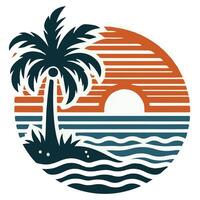 Graphic of a coconut tree silhouette vector