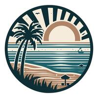 Wave-shaped palm trees with the word palm printed on them vector