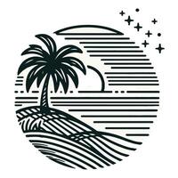 silhouette of a tree on a beach against a white backdrop vector
