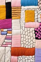 Intricate blending of global textile textures celebrates cultural craftsmanship through vibrant patterns and colors photo
