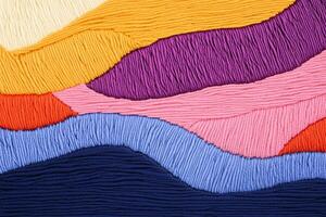 Exploration of global textile textures featuring handmade intricacies from diverse cultures in a vibrant abstract composition photo