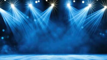 Modern conference stage featuring sleek LED screens and dynamic lighting effects for professional corporate events photo