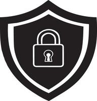 Cybersecurity Shield Icon in Neon Style Design Silhouette Art Illustration on a White Background vector