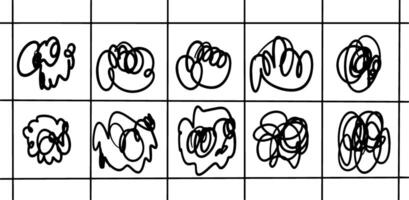 Chaotic Lines and Scribbles Collection vector
