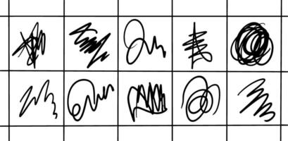 Messy Sketch Lines and Scribbles Set vector