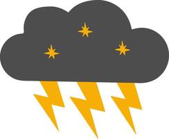 Moody Storm Cloud with Lightning vector