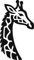 Giraffe Head Silhouette with Patterned Neck vector
