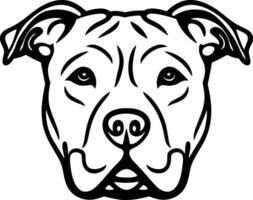 Pitbull Face Silhouette for Dog Lovers vector