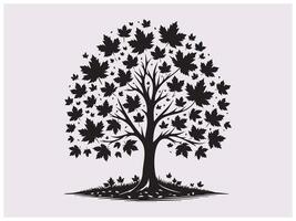 Beautiful Maple Tree Silhouette for Forest vector