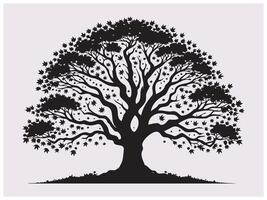 Minimalist Autumn Maple Tree Silhouette for Fall Decorations vector