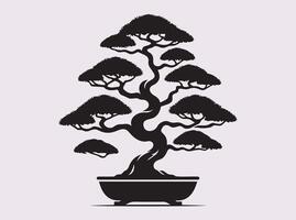 Unique Solid Black Bonsai Tree Silhouette for Branding and Creative Art vector