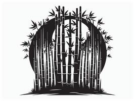Bamboo Grove Silhouette for Asian Art and Minimalist Design vector
