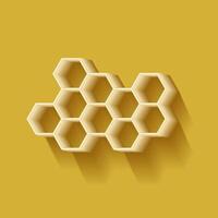 Honeycombs icon with drop shadow. Graphic design. vector