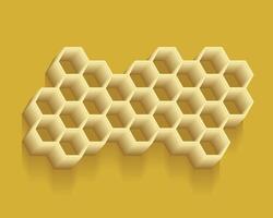 Honeycombs with drop shadow. Grphic design. vector