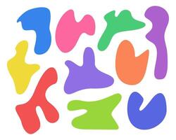 Irregular liquid organic shapes. Abstract colorful simple shapes vector