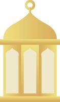 Dome Joined Rectangle Gold Gradient Islamic Lantern Element for Ramadan Arabic Hanging Oil Lamp Lights vector