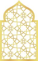 Dome with Rectangle Gold Gradient with Islamic Pattern Oriental Style Islamic Frame Arches with Modern Boho Mosque Dome for Door vector